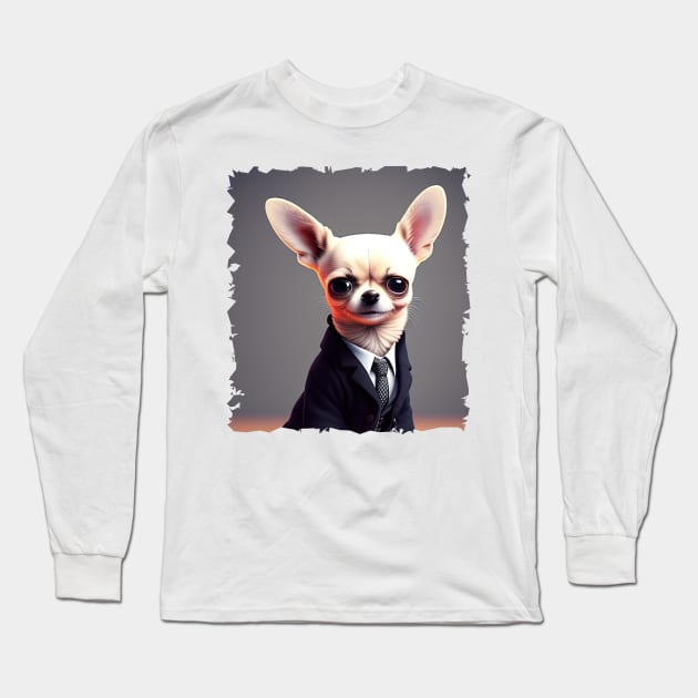 Chihuahua in suit Long Sleeve T-Shirt by IDesign23